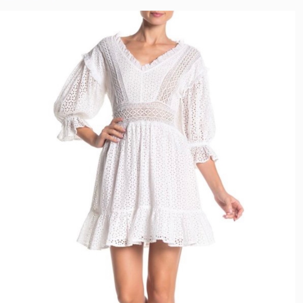 Love Sam Vivienne Eyelet Lace Boho Dress Medium